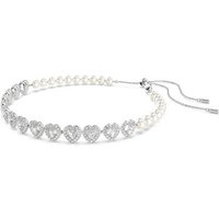 Swarovski Collier Swarovski Damen-Kette Metall Swarovski-Kristall weiß