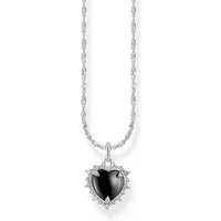 THOMAS SABO Silberkette Thomas Sabo Damen-Kette 925er Silber Zirkonia schwarz|silberfarben