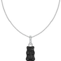 THOMAS SABO Kette mit Anhänger THOMAS SABO x HARIBO Schmuck: Kette mit Goldbär, mit Kristallglas, Zirkonia (synth) schwarz|silberfarben