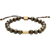 Fossil Armband Schmuck Geschenk Edelstahl Armkette Jewelry, JF04820710, mit Pyrit grau|gelb|goldfarben|braun