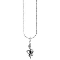 THOMAS SABO Kette mit Anhänger Tempting Romance Kette silber - Schlangen-Design, KE2300-691-11-L45v, mit Zirkonia (synth) schwarz|silberfarben