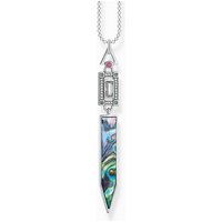 THOMAS SABO Kette mit Anhänger Abalone Perlmutt blau|grün|rot|silberfarben