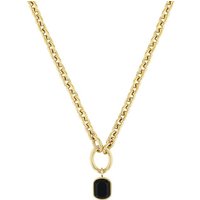 s.Oliver Kette mit Anhänger 2038858, mit Achat gelb|goldfarben|schwarz
