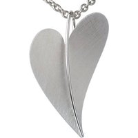 Ernstes Design Herzanhänger Damen Anhänger Herz Groß Edelstahl gekratzt 37 x 54 mm