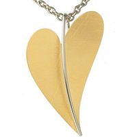 Ernstes Design Herzanhänger Damen Anhänger Herz Groß Edelstahl gekratzt 37 x 54 mm