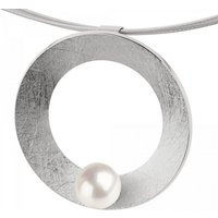 Ernstes Design Kettenanhänger Anhänger Ø ca. 26 mm Edelstahl mit Perle
