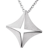 Ernstes Design Kettenanhänger Mittel Edelstahl matt, poliert, gekratzt, 35 x35 mm silberfarben