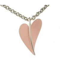 Ernstes Design Herzanhänger Anhänger Herz Mini Edelstahl gekratzt 14 x 21 mm rosa