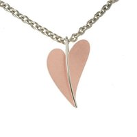 Ernstes Design Herzanhänger Ketten Anhänger Herz Edelstahl Mini ca. 9 x 13 mm rosa