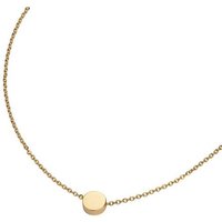 M&M Kette mit Anhänger Halskette Damen silber mit Kreis -Anhänger (1-tlg), Fine Line, deutsche Qualität, inkl. edles Schmucketui goldfarben