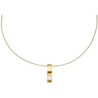 M&M Kette mit Anhänger Halskette mit Anhänger mit Perle Ocean Collection (1-tlg), deutsche Qualität, inkl. edles Schmucketui goldfarben