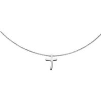 M&M Kette mit Anhänger Halskette Damen silber mit Kreuz-Anhänger (1-tlg), deutsche Qualität, inkl. edles Schmucketui silberfarben