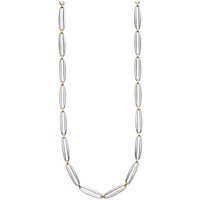 M&M Edelstahlkette Gliederkette Damen silber / gold lang, 100 cm (1-tlg), "Oval Collection", deutsche Qualität, inkl. edles Schmucketui goldfarben