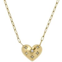 Fossil Kette mit Anhänger Halskette-Anhänger All My Love Edelstahl Gold-Ton JF04856710