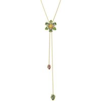 Swarovski Y-Kette Schmuck Geschenk Idyllia Y-Anhänger Blume, 5717158, mit Swarovski® Kristall gelb|goldfarben|grün|rosa
