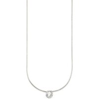 Bruno Banani Kette mit Anhänger Schmuck Geschenk Silber 925 Halsschmuck Halskette Schlangenkette Stein, mit Zirkonia (synth), Korund (synth) oder Spinell (synth) silberfarben|weiß
