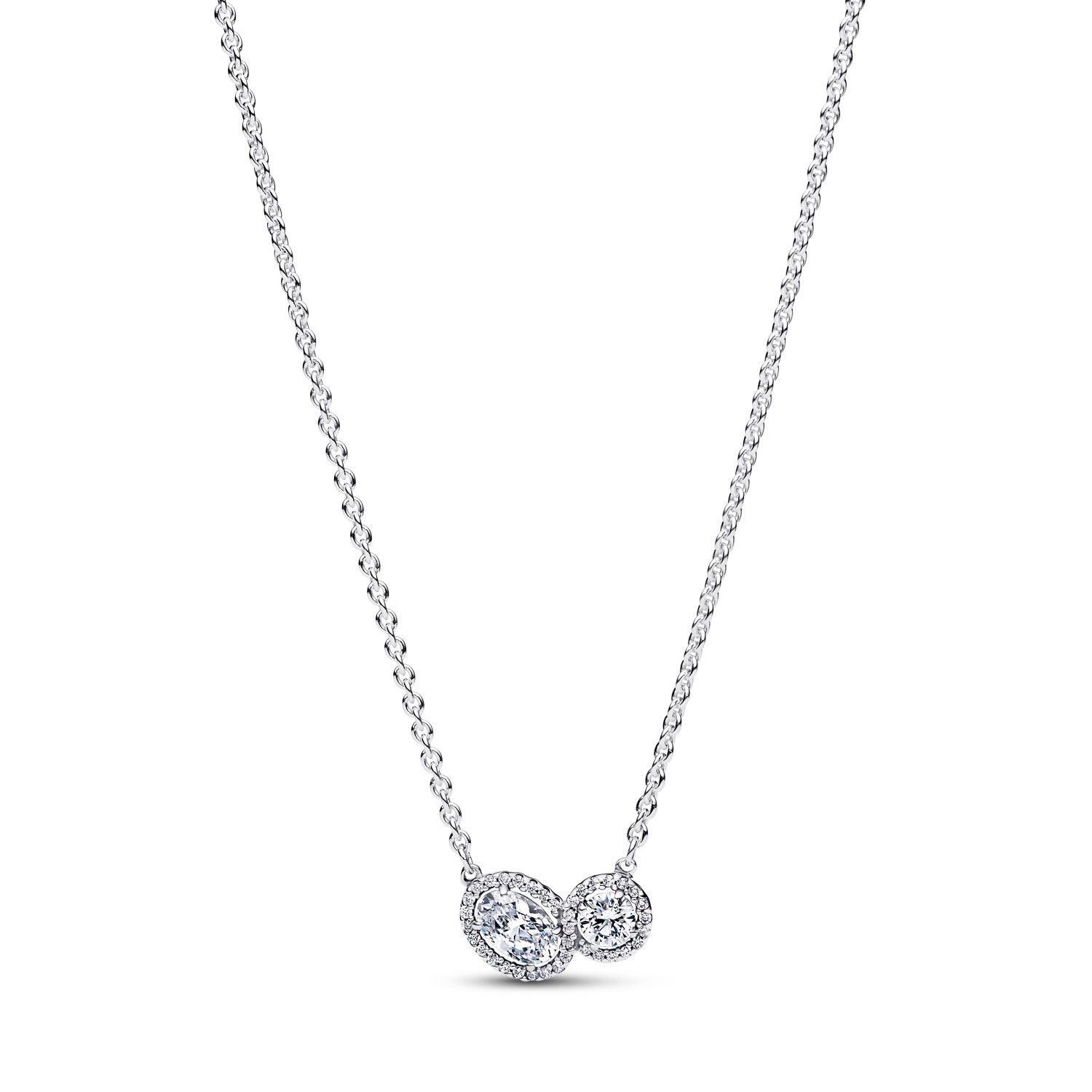 Pandora 393776C01-45 Damen-Halskette Umarmender Heiligenschein Silber