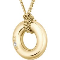 BOSS Kette mit Anhänger LIVE, Kreis, 1580683, 1580684, mit Preciosa Crystal gelb|goldfarben