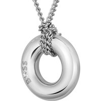 BOSS Kette mit Anhänger LIVE, Kreis, 1580683, 1580684, mit Preciosa Crystal silberfarben