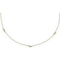 Fossil Collier Fossil Damen-Kette Metall Glasstein goldfarben