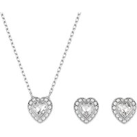 Swarovski Ohrring und Ketten Set Multipack Schmuck Geschenk Ariana Grande Herz, 5720849 (Set, 3-tlg., inkl. Schmuckbox), mit Swarovski® Kristall silberfarben