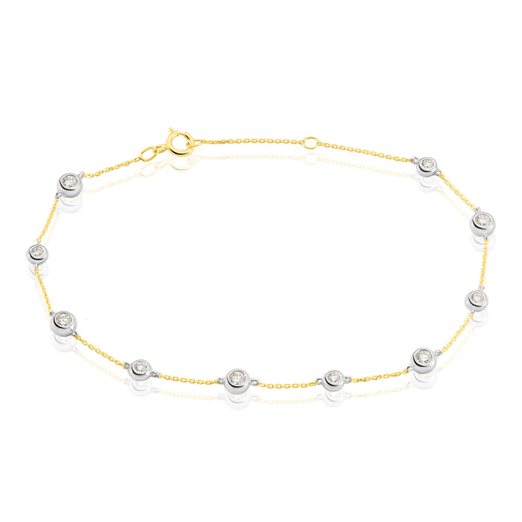 🦚 Damen Armband Gold Bicolor 750 Diamant 0,59ct Jacky 1, Armband mit Stein