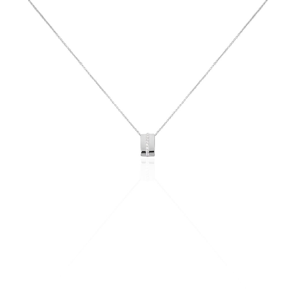 🦚 Damen Collier Weißgold 375 Zirkonia Katiana, Collier mit Stein