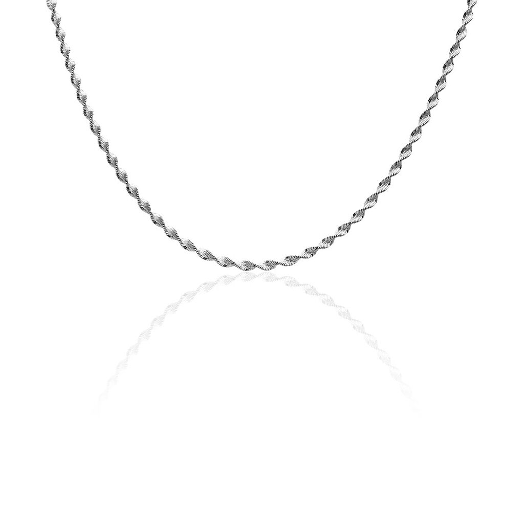 🦚 Damen Kordelkette Silber 925 Diamantiert , Kette ohne Stein