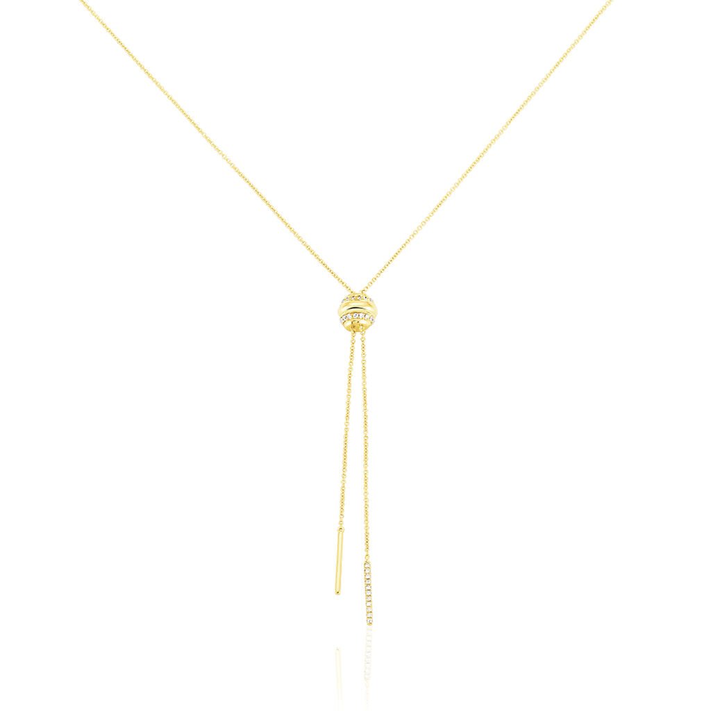 🦚 Damen Collier Gold 375 Diamant 0,19ct Barren, Collier mit Stein