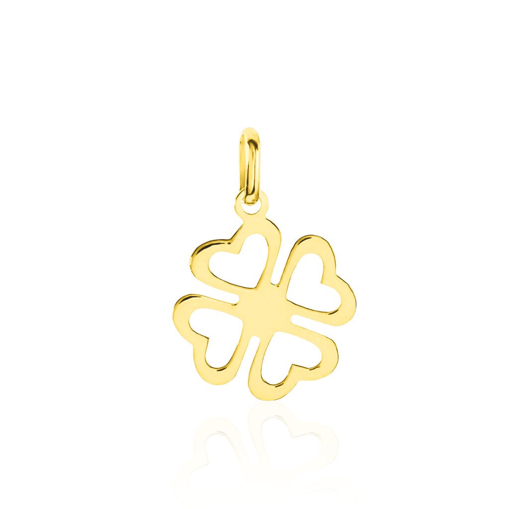 🦚 Kleeblatt Anhänger Gold 375 Durchbrochen, Anhänger ohne Stein