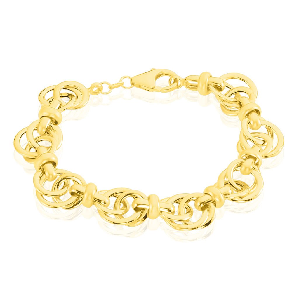 🦚 Damen Gliederarmband Gold 375, Armkette ohne Stein