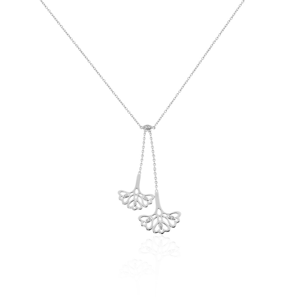 🦚 Damen Halskette Silber 925 Zirkonia, Collier mit Stein