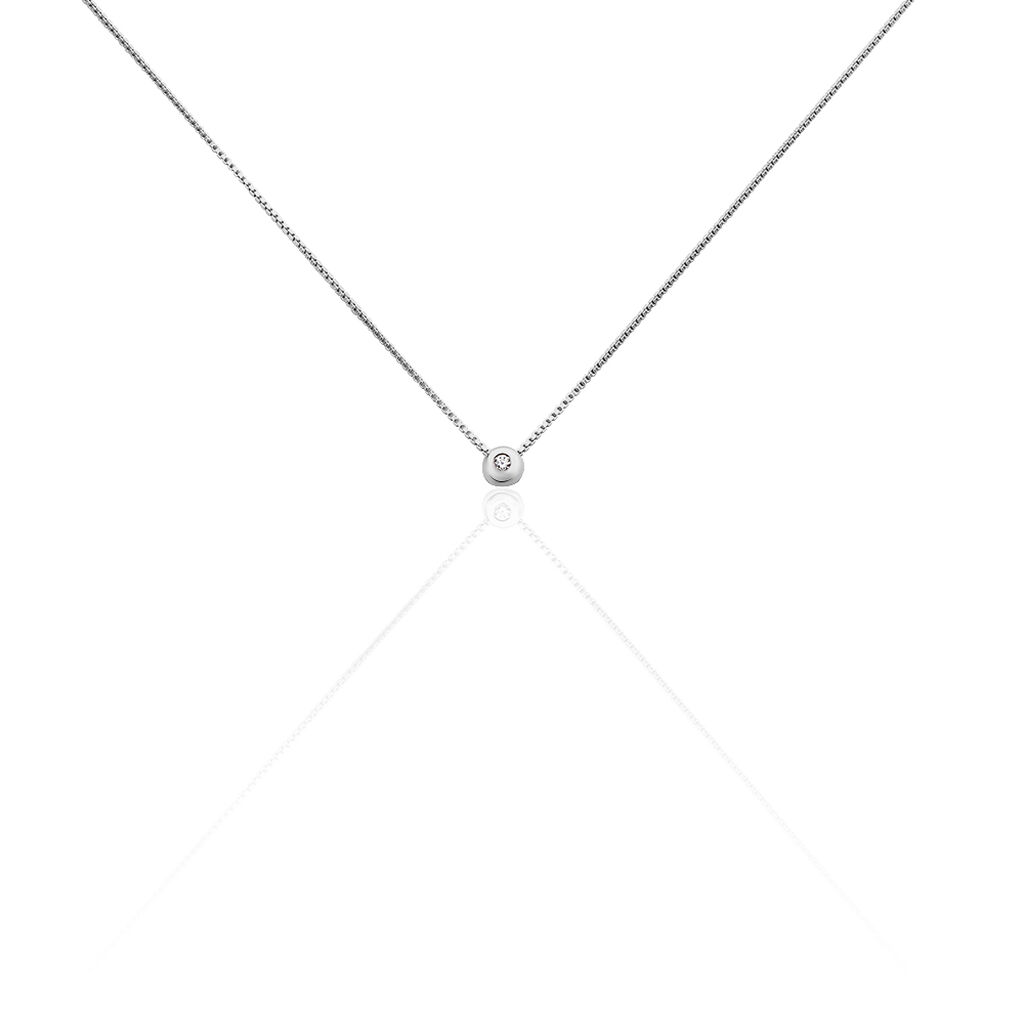 🦚 Damen Collier Silber 925 Zirkonia Bamala, Collier mit Stein