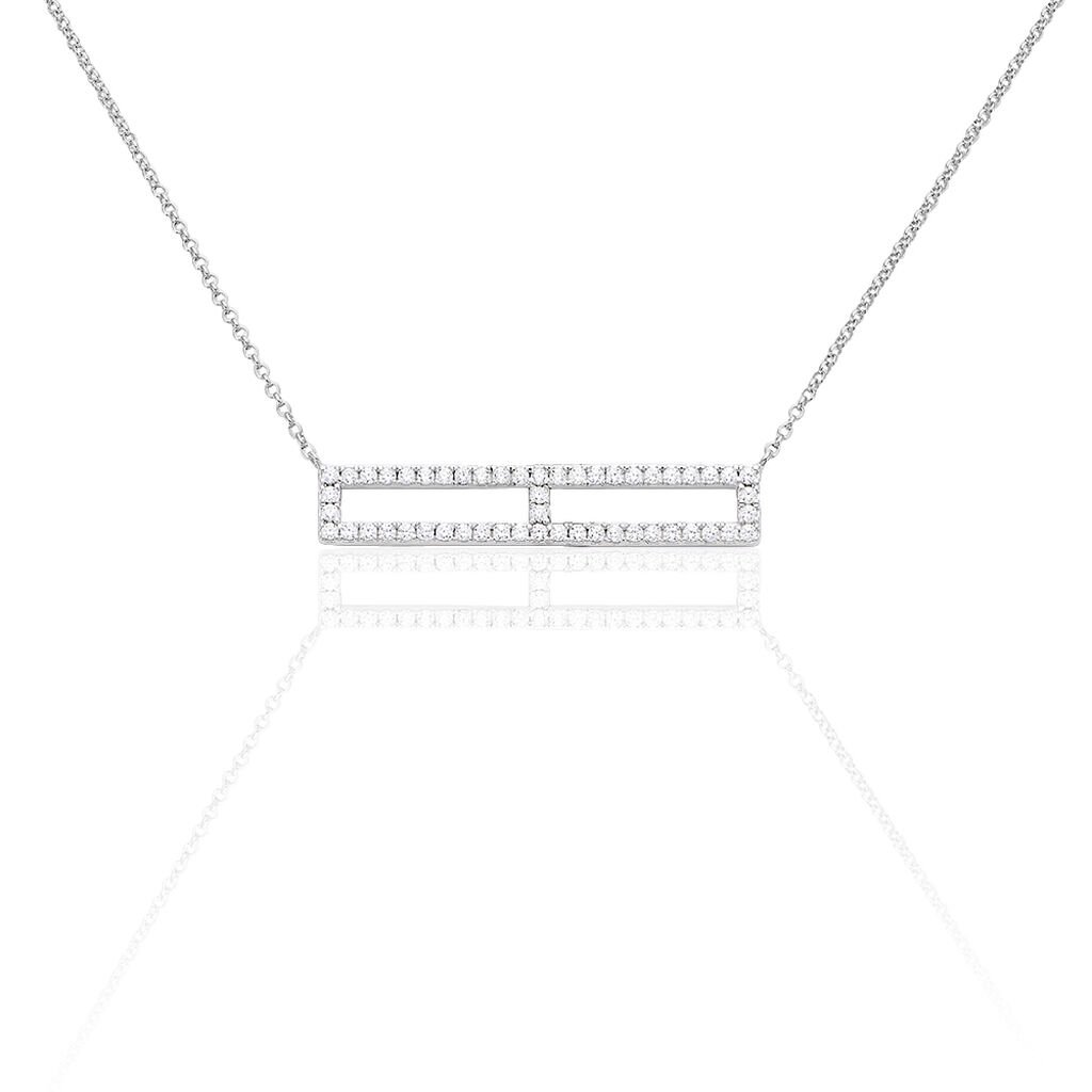 🦚 Damen Halskette Silber 925 Zirkonia Kalinka, Collier mit Stein