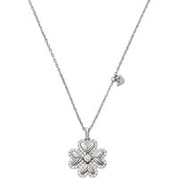 Emporio Armani Kette mit Anhänger Schmuck Geschenk Silber 925 Kleeblatt, EG3607040, mit Zirkonia (synth) silberfarben