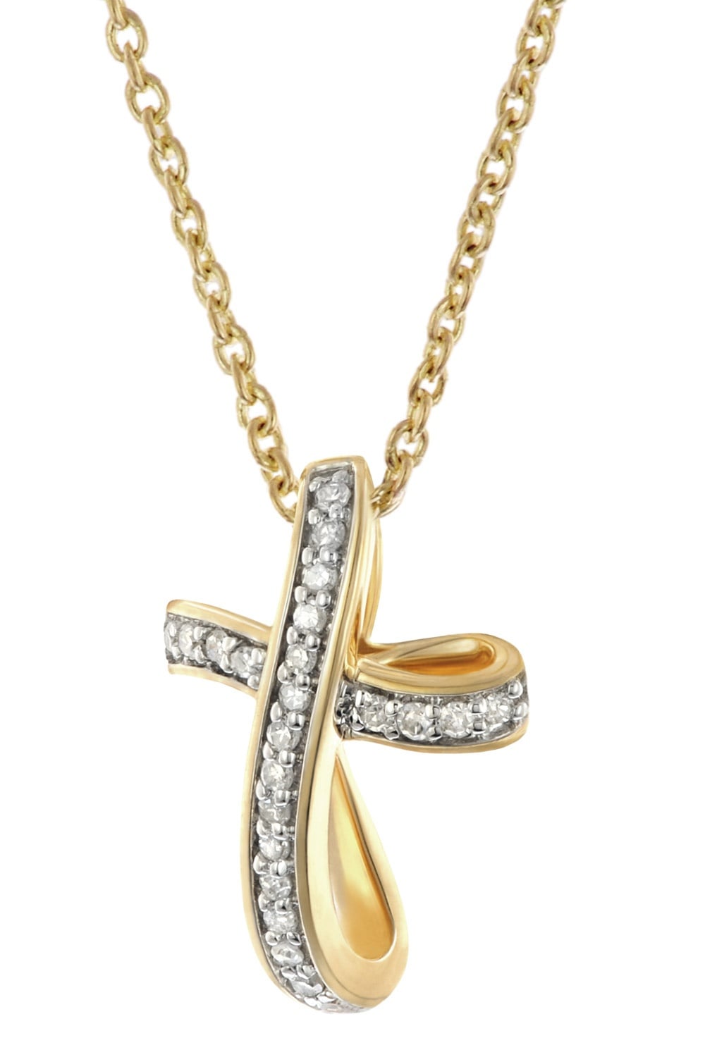 GLIZZ GL8642 Damen-Halskette mit Diamant-Kreuz Gold 333/8K