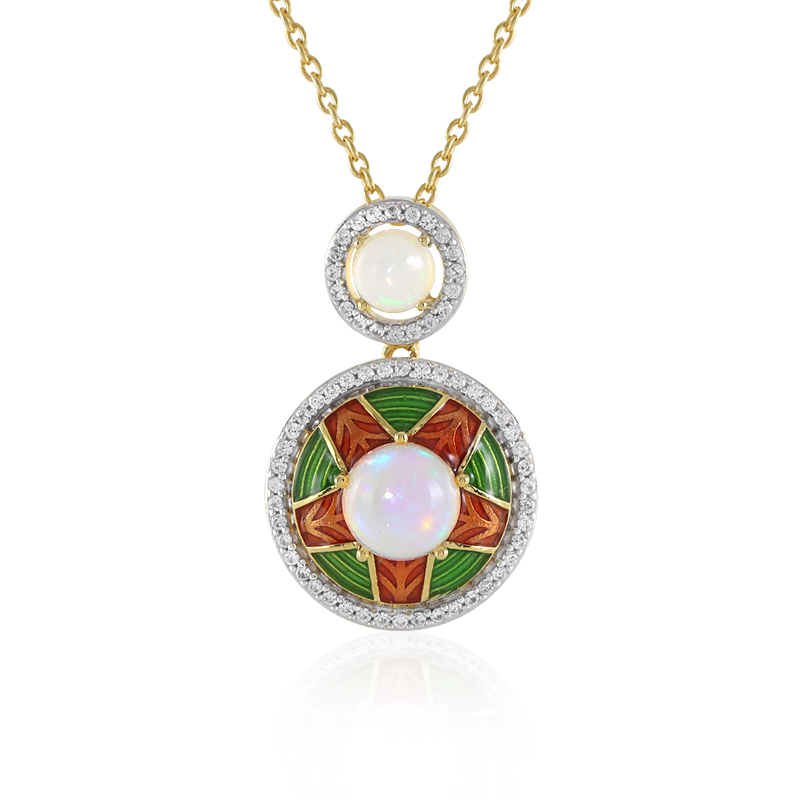 Welo-Opal-Silberhalskette (Adela Silber)