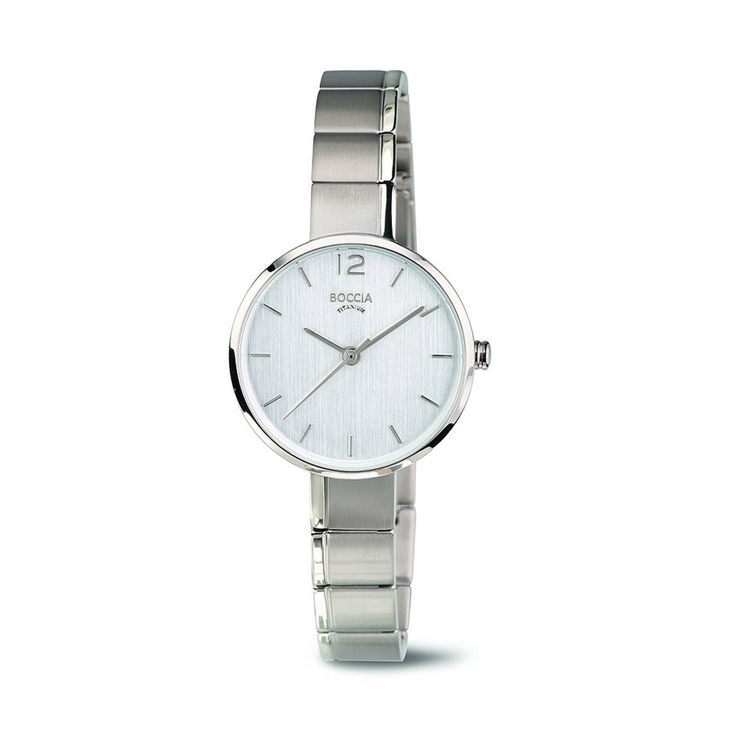 🦚 Boccia Damenuhr Titanium 3308-01 Quarz, Uhr ohne Stein