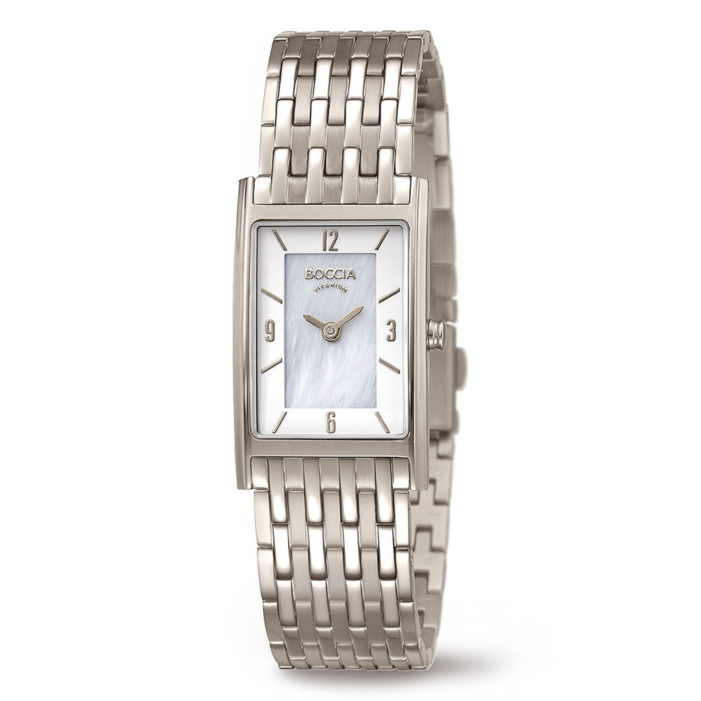 🦚 Boccia Damenuhr Titanium 3212-07 Quarz, Uhr ohne Stein