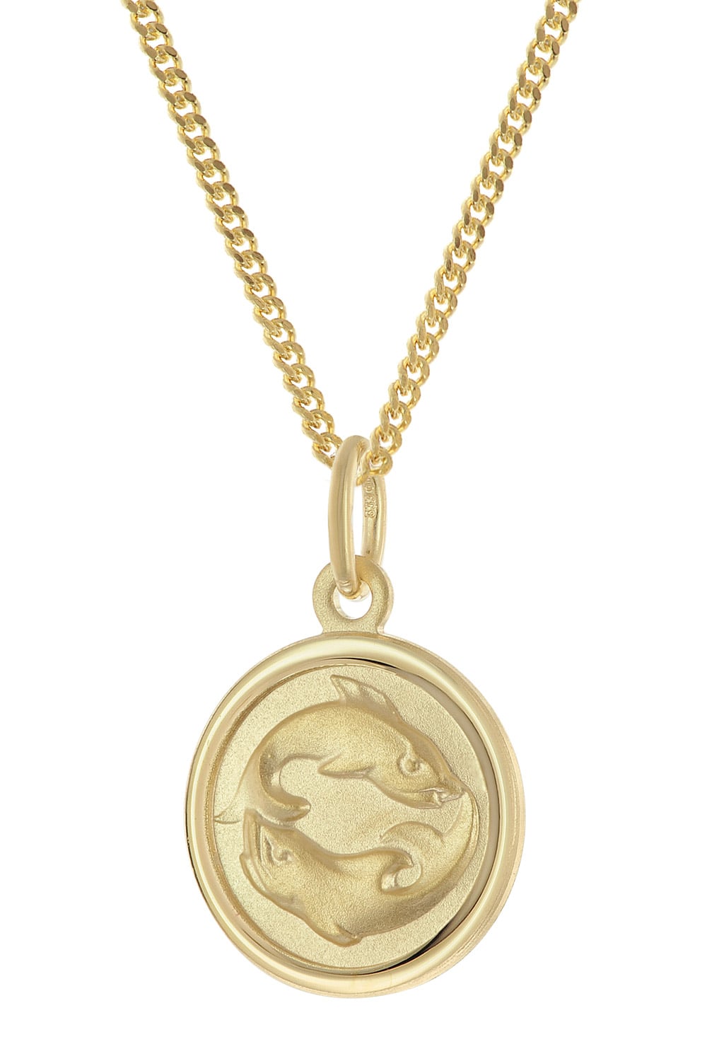 trendor 28468-03 Kinder Sternzeichen Fische Gold 333 mit vergoldeter Kette