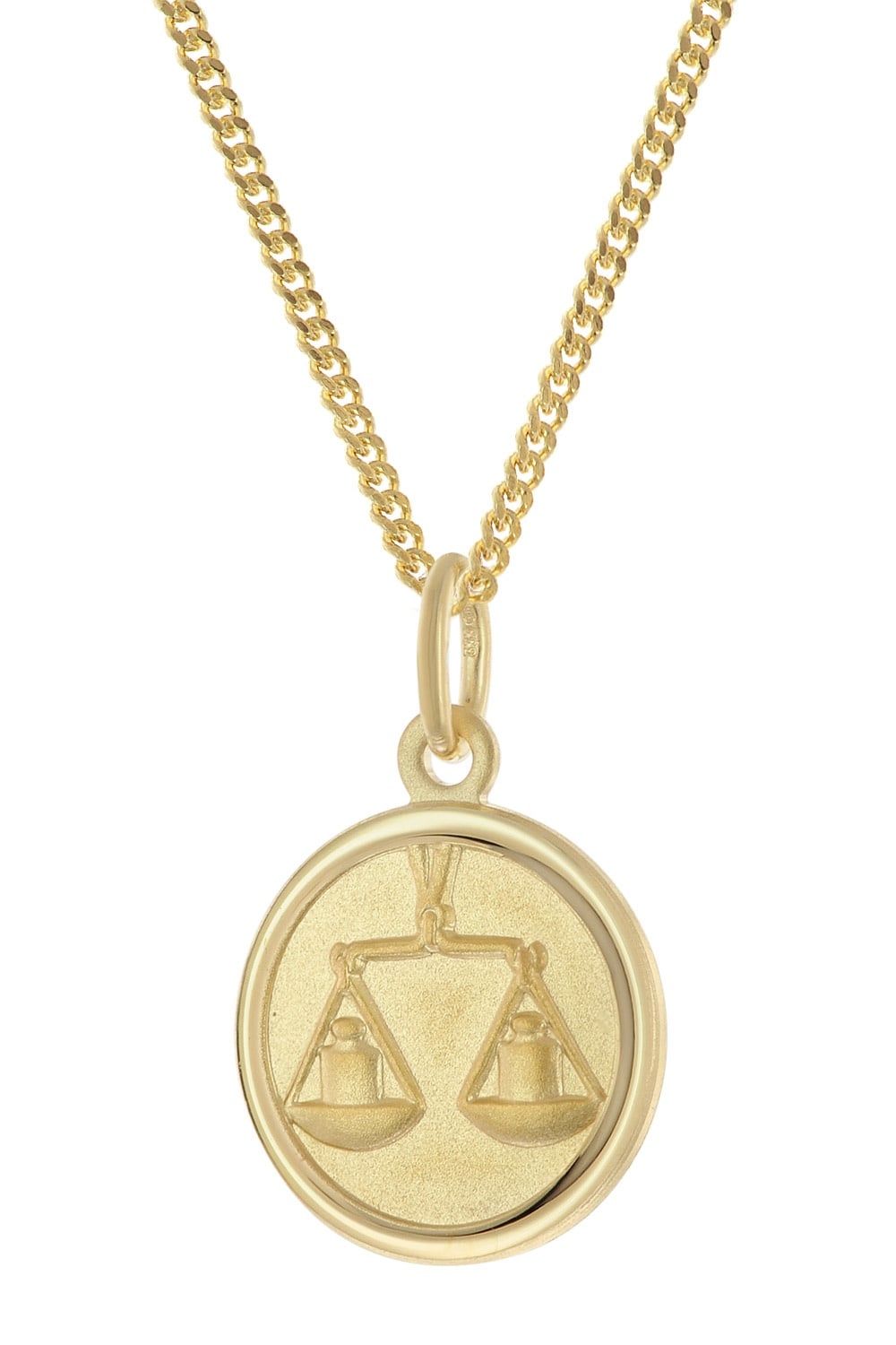 trendor 28468-10 Kinder Sternzeichen Waage Gold 333 mit vergoldeter Kette