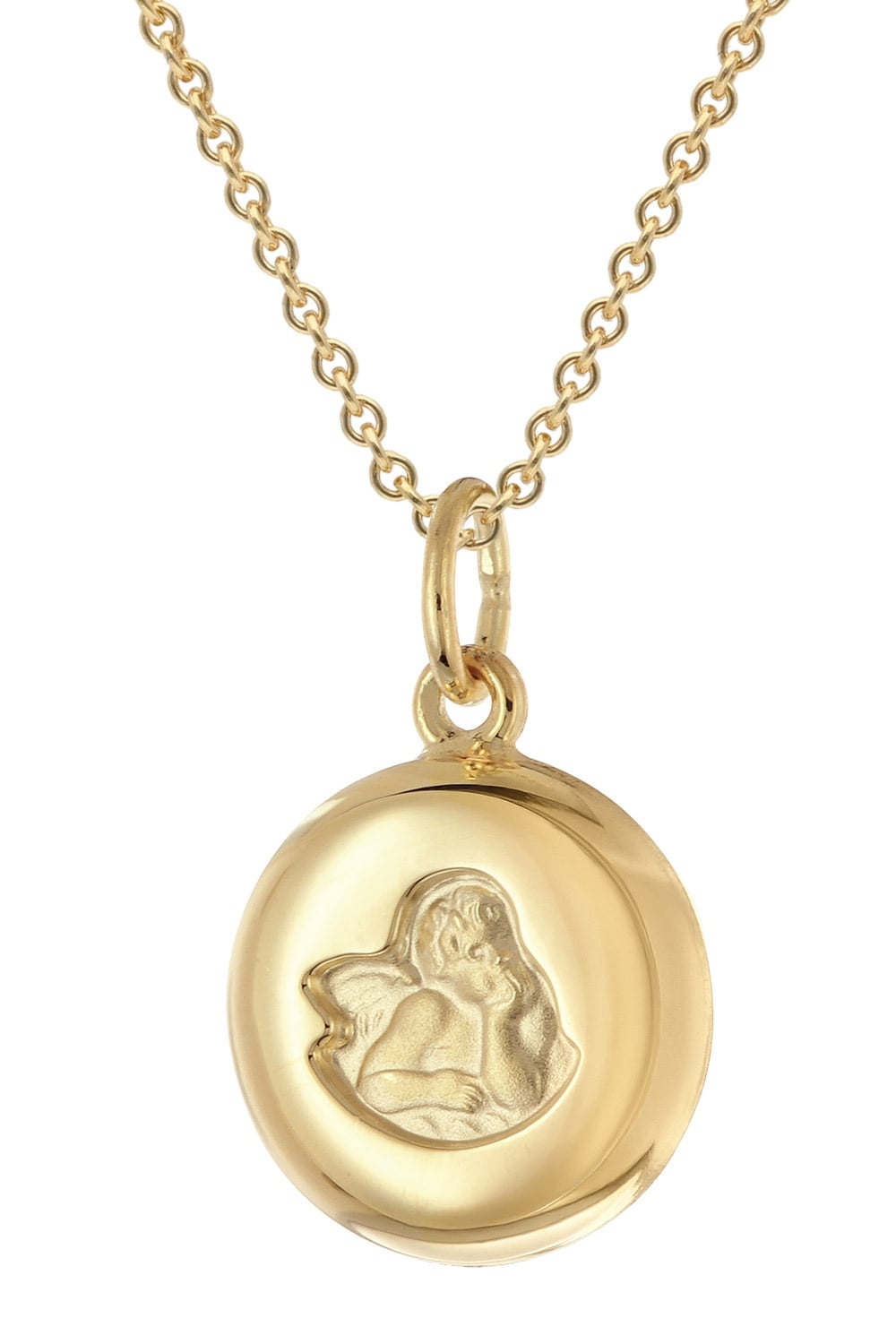 trendor 28582 Kinder Engel-Anhänger Gold 333/8K Mit Vergoldeter Silberkette