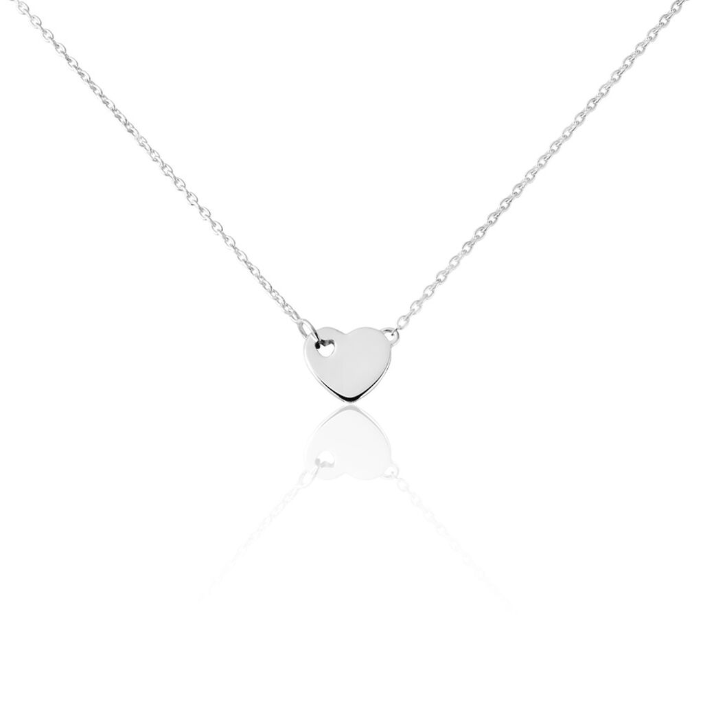 🦚 Damen Halskette Silber 925 Zirkonia Herz, Collier ohne Stein