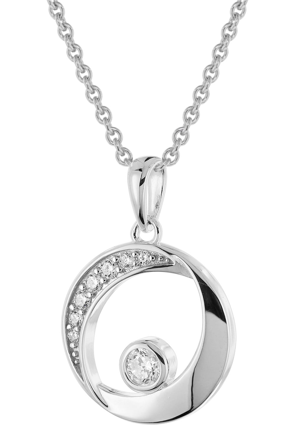 trendor 28414 Damen-Halskette 925 Silber Mit Zirkonia-Anhänger