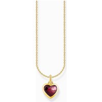 Thomas Sabo KE2268-414-10-L45V Vergoldete Kette mit dunkelrotem Herz Anhänger Damen