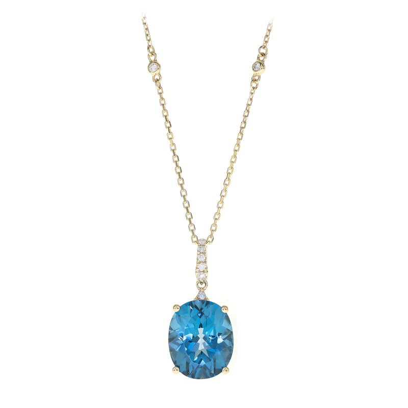 Londonblauer Topas-Goldhalskette (CIRARI)