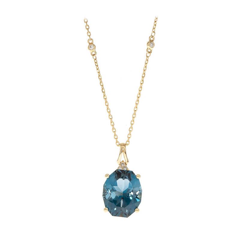 Londonblauer Topas-Goldhalskette (CIRARI)