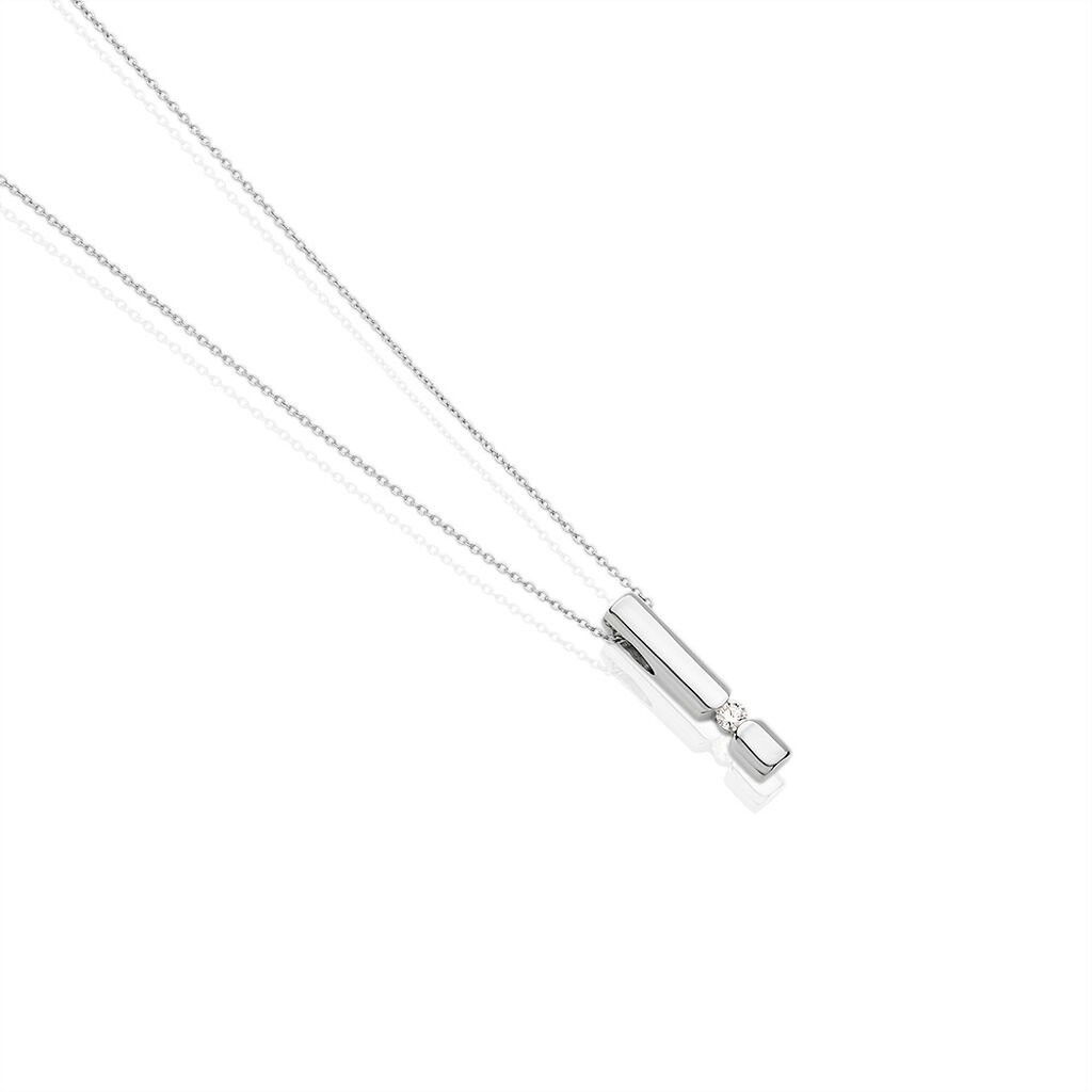 🦚 SANINA Damen Collier Weißgold 585 (14 Karat) Diamant Weiß 0,04 ct, Collier mit Stein