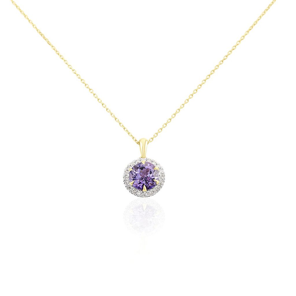 🦚 CATHERINE Damen Kette Gold 585 (14 Karat) Tansanit Blau 1,4 ct, Kette mit Stein