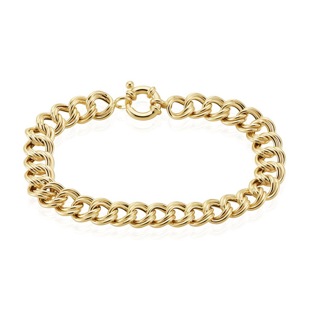🦚 SANI Damen Armkette Gold 585 (14 Karat) B 9,5 mm, Armkette ohne Stein